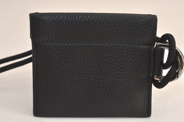 Authentic Christian Dior Shoulder Cross Coin Case Purse Leather Black CD 5648M