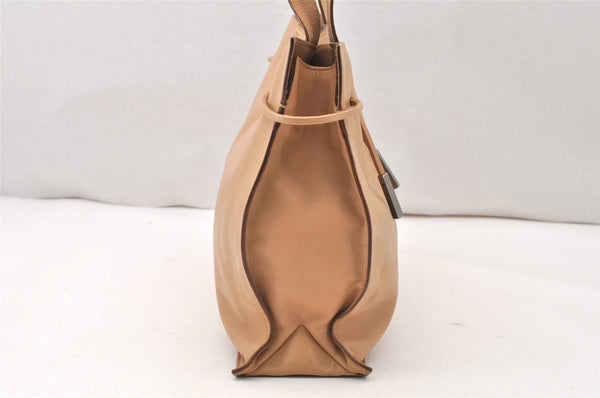 Authentic GUCCI Vintage Shoulder Tote Drawstring Bag Leather 01702 Beige 5649K