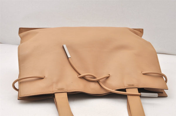 Authentic GUCCI Vintage Shoulder Tote Drawstring Bag Leather 01702 Beige 5649K