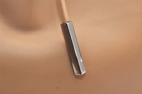 Authentic GUCCI Vintage Shoulder Tote Drawstring Bag Leather 01702 Beige 5649K