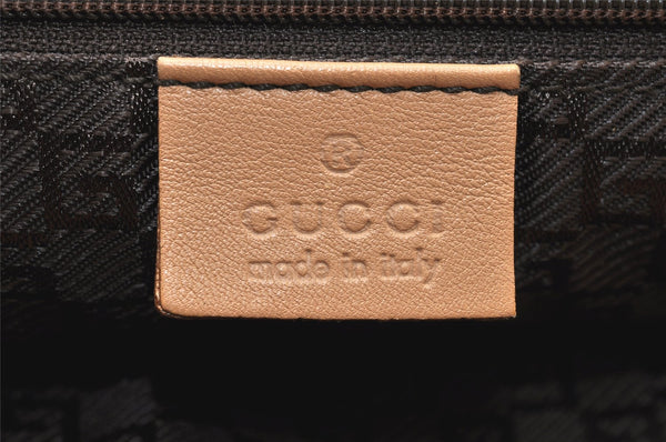 Authentic GUCCI Vintage Shoulder Tote Drawstring Bag Leather 01702 Beige 5649K