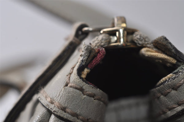 Authentic GUCCI Guccissima Princy Tote Bag GG Leather 177052 White 5651I