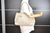 Authentic GUCCI Guccissima Princy Tote Bag GG Leather 177052 White 5651I