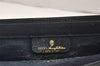 Authentic GUCCI Sherry Line Clutch Hand Bag Purse GG PVC Leather Navy Blue 5651K