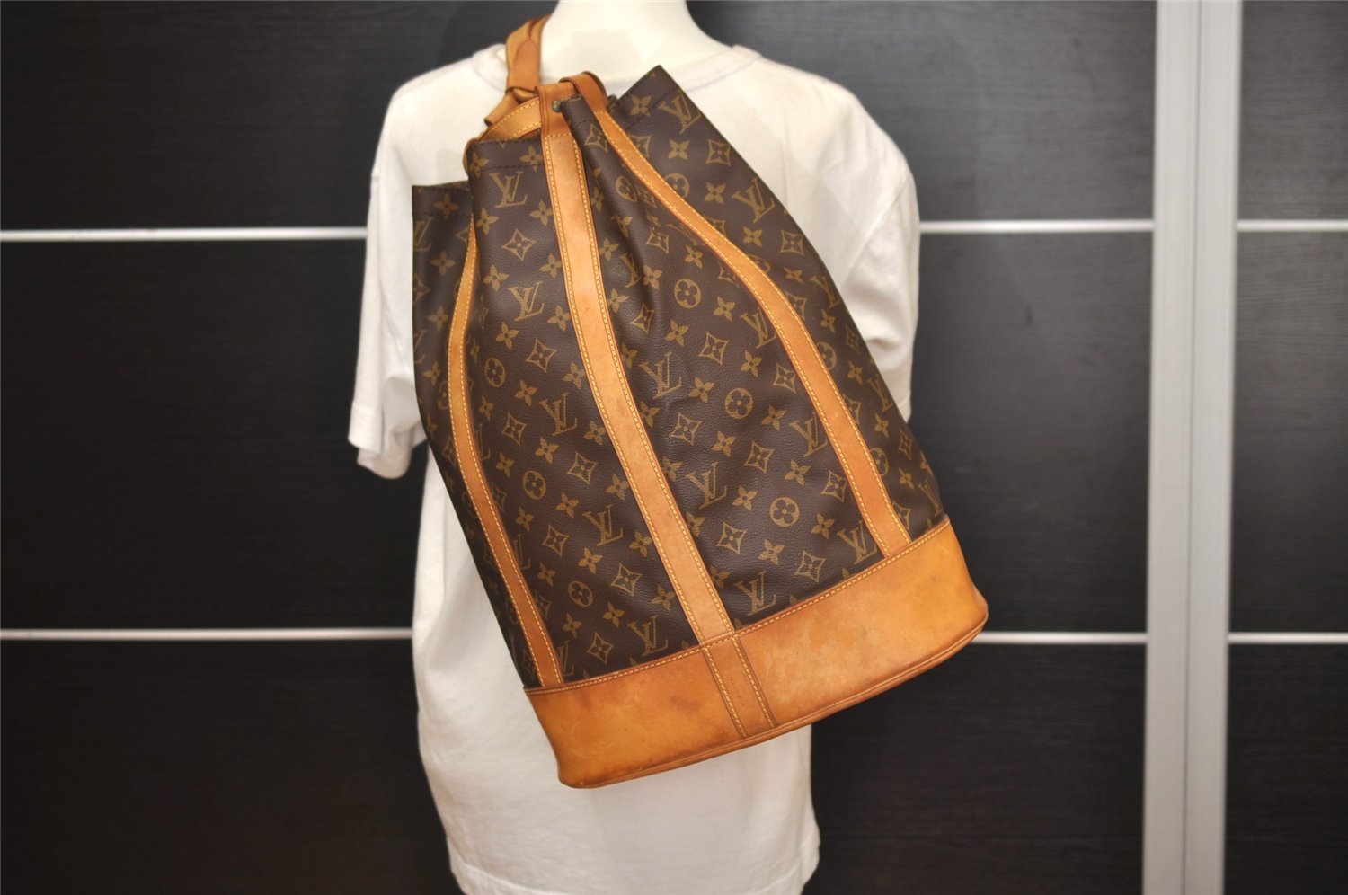 Authentic Louis Vuitton Monogram Randonnee GM Shoulder Bag M42244 LV 5652J