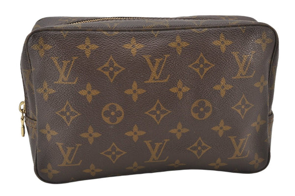 Auth Louis Vuitton Monogram Trousse Toilette 23 Clutch Hand Bag M47524 LV 5652K