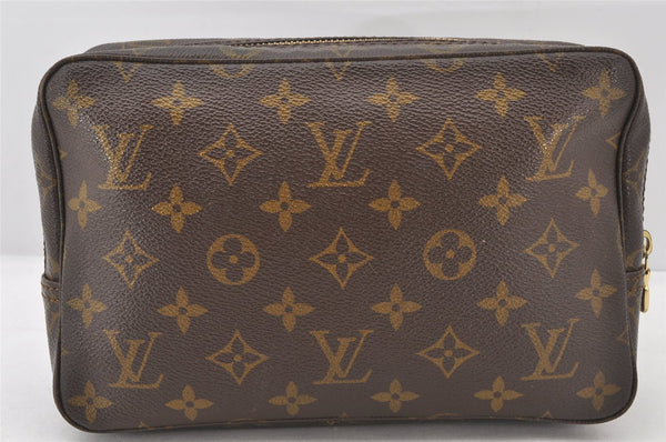 Auth Louis Vuitton Monogram Trousse Toilette 23 Clutch Hand Bag M47524 LV 5652K