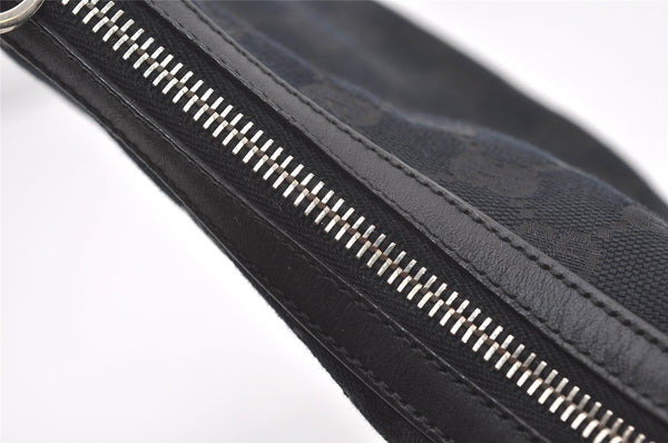 Authentic GUCCI Shoulder Bag Purse GG Canvas Leather 0013812 Black 5653I