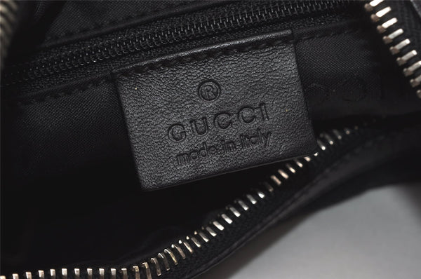 Authentic GUCCI Shoulder Bag Purse GG Canvas Leather 0013812 Black 5653I