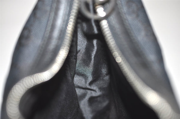 Authentic GUCCI Shoulder Bag Purse GG Canvas Leather 0013812 Black 5653I