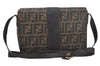 Authentic FENDI Zucca Shoulder Cross Body Bag Purse PVC Leather Brown 5653K