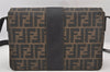 Authentic FENDI Zucca Shoulder Cross Body Bag Purse PVC Leather Brown 5653K