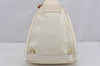 Authentic GUCCI Bamboo Shoulder Cross Body Bag Purse Enamel White Junk 5654J