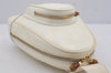 Authentic GUCCI Bamboo Shoulder Cross Body Bag Purse Enamel White Junk 5654J