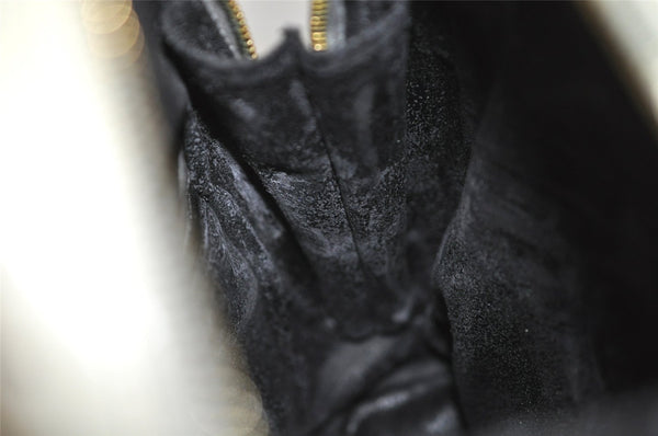 Authentic GUCCI Bamboo Shoulder Cross Body Bag Purse Enamel White Junk 5654J