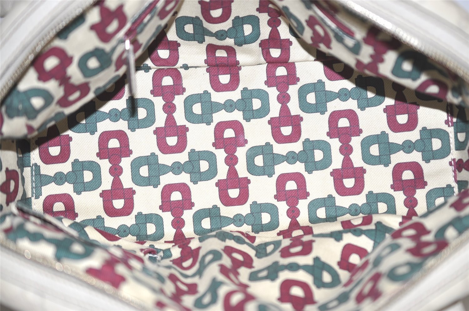 Authentic GUCCI Guccissima Princy GG Leather Shoulder Bag 161720 White 5655I