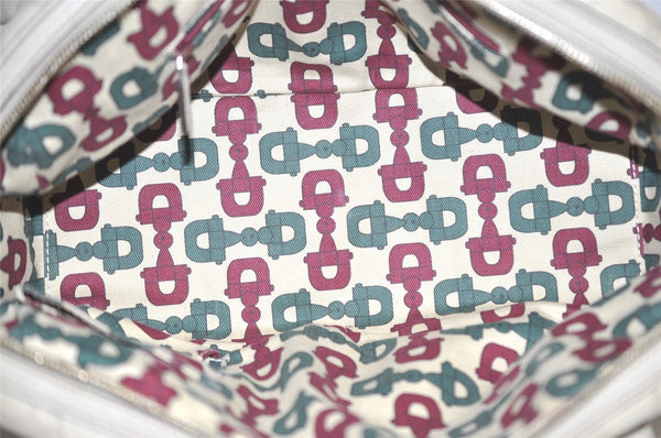 Authentic GUCCI Guccissima Princy GG Leather Shoulder Bag 161720 White 5655I