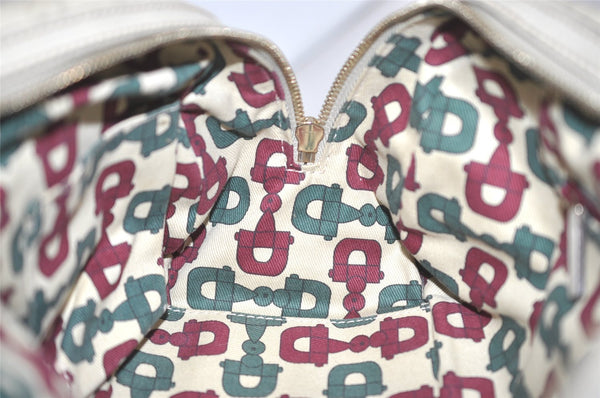 Authentic GUCCI Guccissima Princy GG Leather Shoulder Bag 161720 White 5655I