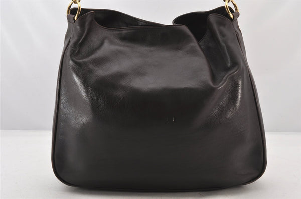 Authentic GUCCI Vintage Bamboo 2Way Shoulder Hand Bag Leather Brown Junk 5655K