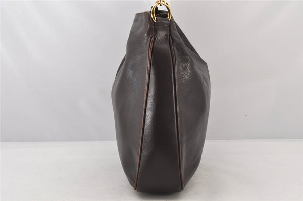 Authentic GUCCI Vintage Bamboo 2Way Shoulder Hand Bag Leather Brown Junk 5655K
