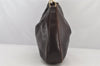 Authentic GUCCI Vintage Bamboo 2Way Shoulder Hand Bag Leather Brown Junk 5655K