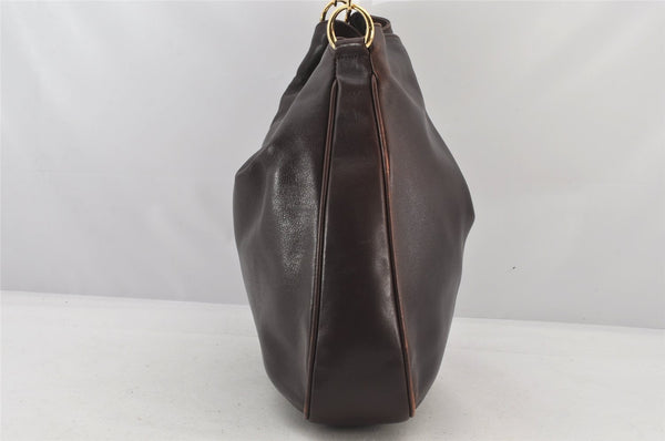 Authentic GUCCI Vintage Bamboo 2Way Shoulder Hand Bag Leather Brown Junk 5655K