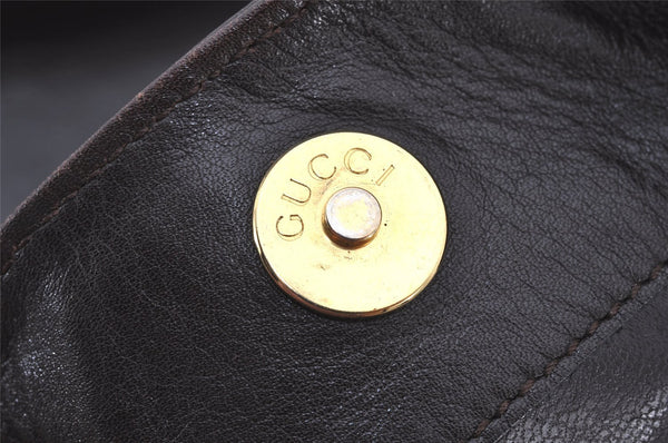 Authentic GUCCI Vintage Bamboo 2Way Shoulder Hand Bag Leather Brown Junk 5655K