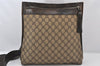 Authentic GUCCI Vintage Shoulder Cross Body Bag GG PVC Leather 92560 Brown 5656K