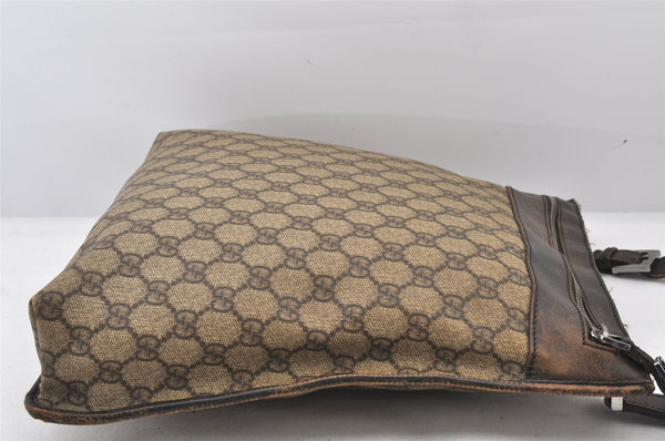 Authentic GUCCI Vintage Shoulder Cross Body Bag GG PVC Leather 92560 Brown 5656K