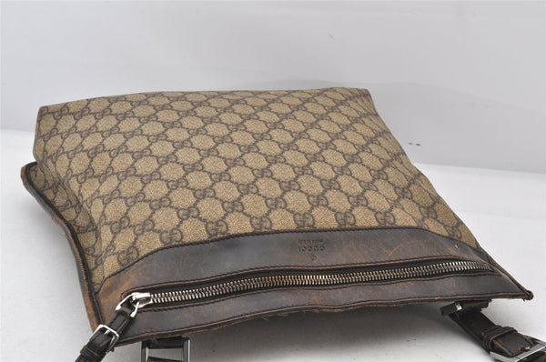 Authentic GUCCI Vintage Shoulder Cross Body Bag GG PVC Leather 92560 Brown 5656K