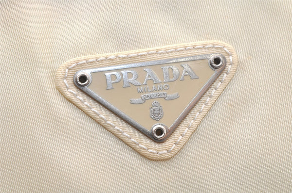 Authentic PRADA Vintage Nylon Tessuto Tote Hand Bag White Cream 5657K