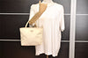 Authentic PRADA Vintage Nylon Tessuto Tote Hand Bag White Cream 5657K