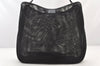 Authentic GUCCI Bamboo Shoulder Hand Bag Purse Mesh Leather 0015577 Black 5658K