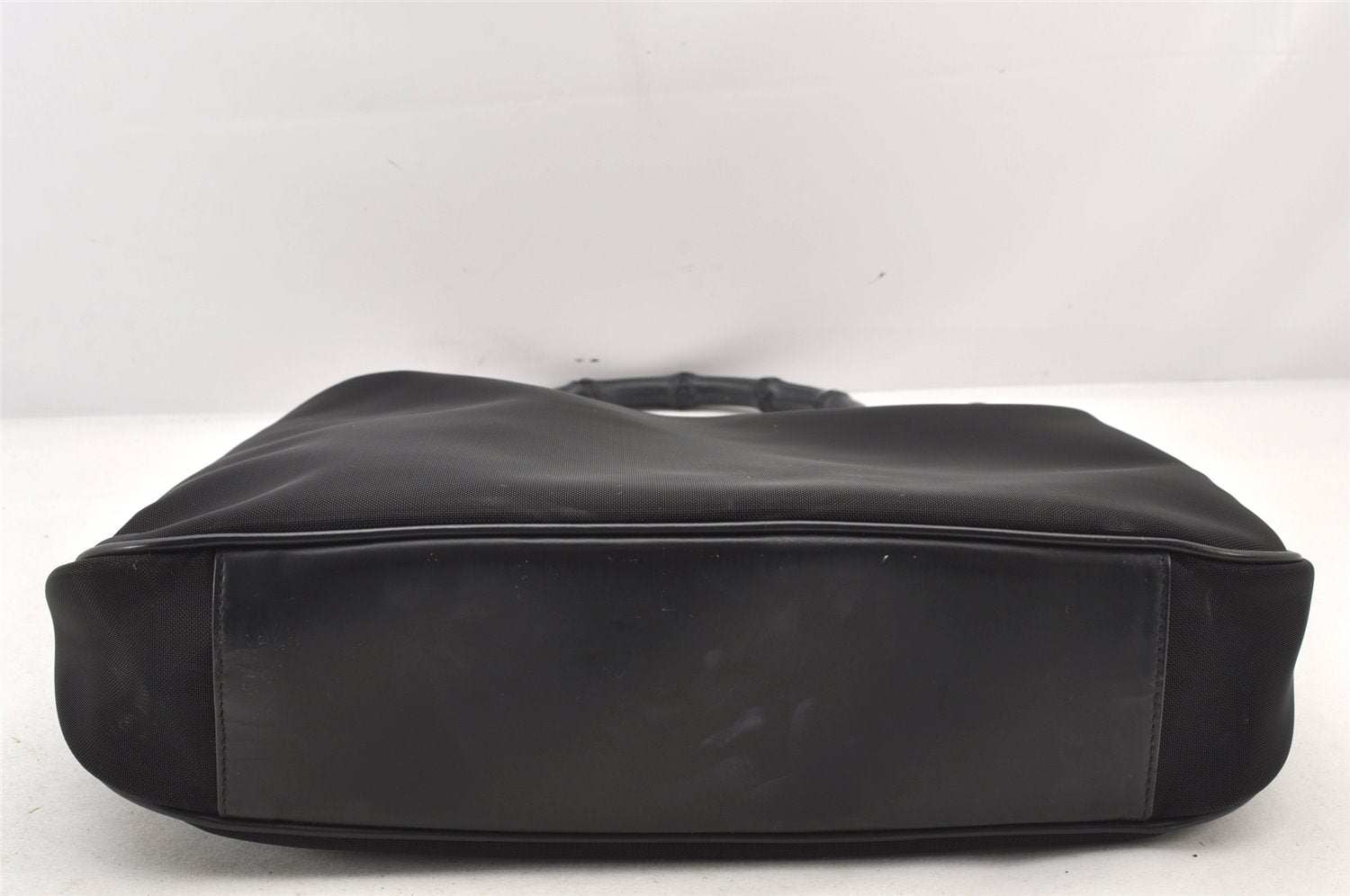 Authentic GUCCI Bamboo Shoulder Hand Bag Purse Mesh Leather 0015577 Black 5658K