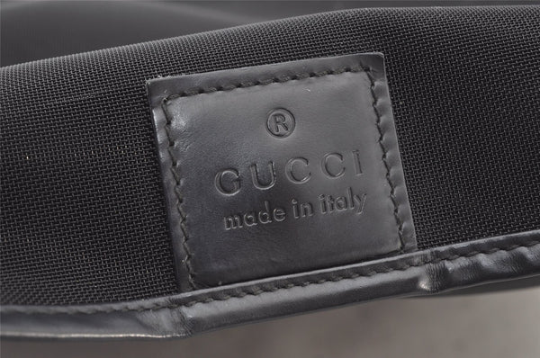 Authentic GUCCI Bamboo Shoulder Hand Bag Purse Mesh Leather 0015577 Black 5658K