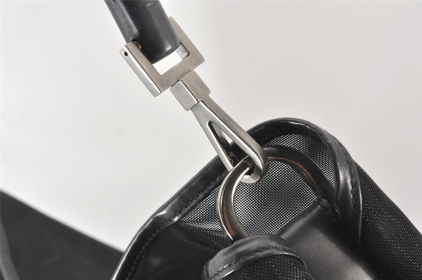 Authentic GUCCI Bamboo Shoulder Hand Bag Purse Mesh Leather 0015577 Black 5658K