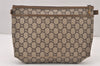 Authentic GUCCI Vintage GG Plus Clutch Hand Bag Purse PVC Leather Brown 5660K