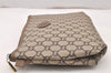 Authentic GUCCI Vintage GG Plus Clutch Hand Bag Purse PVC Leather Brown 5660K