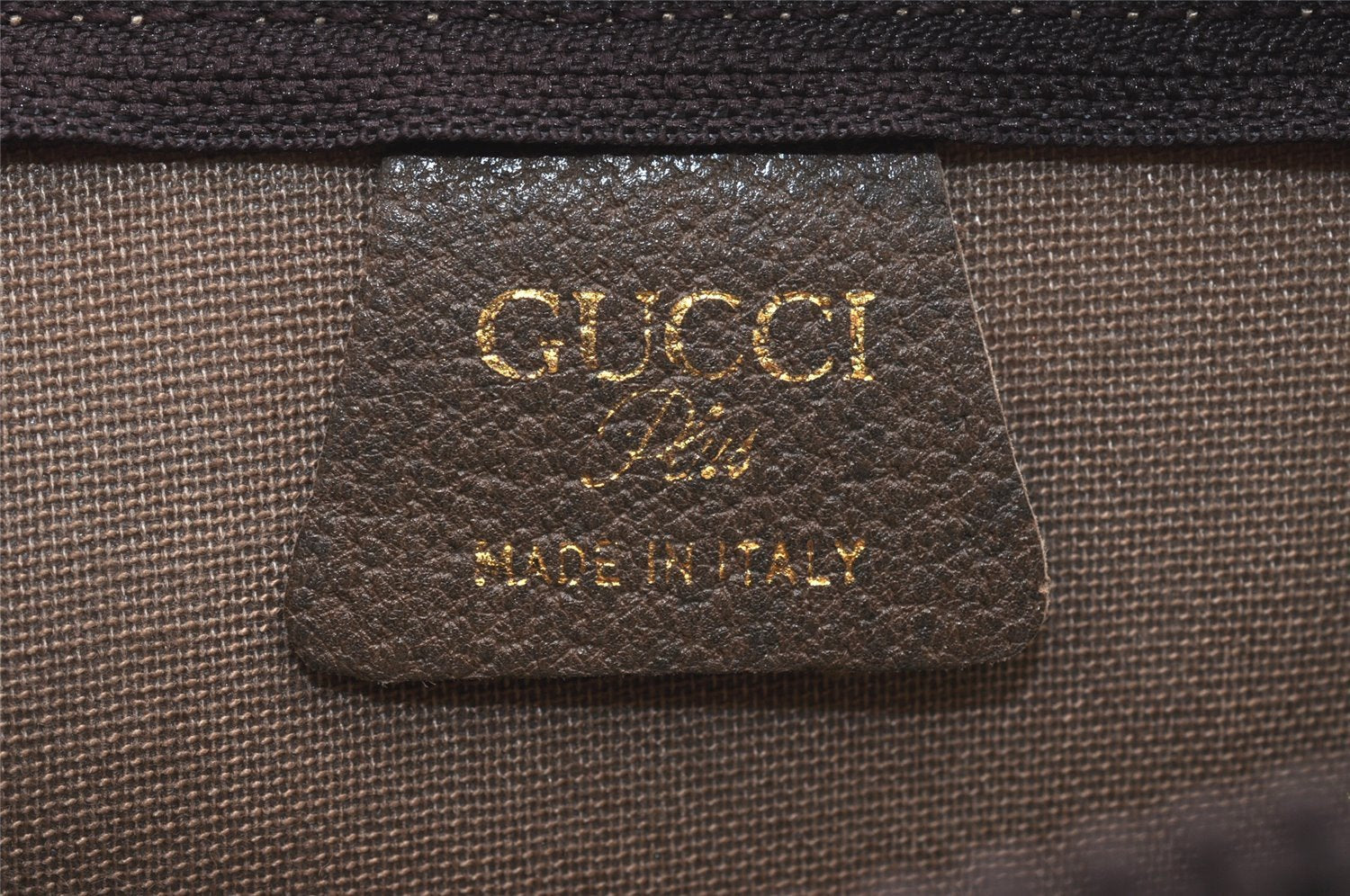 Authentic GUCCI Vintage GG Plus Clutch Hand Bag Purse PVC Leather Brown 5660K