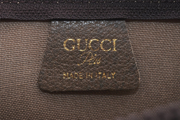 Authentic GUCCI Vintage GG Plus Clutch Hand Bag Purse PVC Leather Brown 5660K