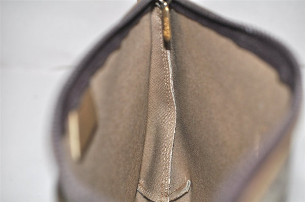 Authentic GUCCI Vintage GG Plus Clutch Hand Bag Purse PVC Leather Brown 5660K