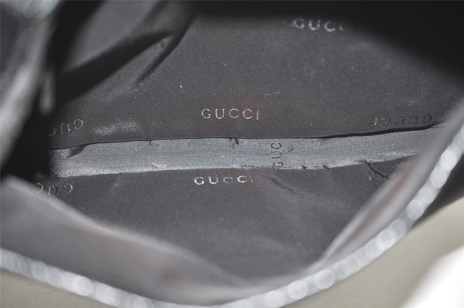 Authentic GUCCI Jackie Shoulder Hand Bag Purse Nylon Leather 0013306 Black 5661I