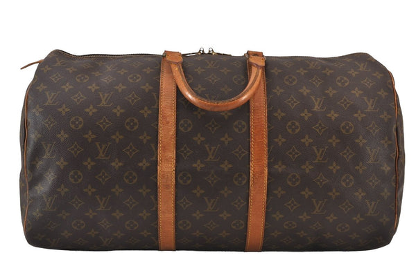 Authentic Louis Vuitton Monogram Keepall 55 Travel Boston Bag M41424 LV 5661J