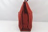 Authentic HERMES Vintage Fourre Tout MM Hand Tote Bag Canvas Red 5662K