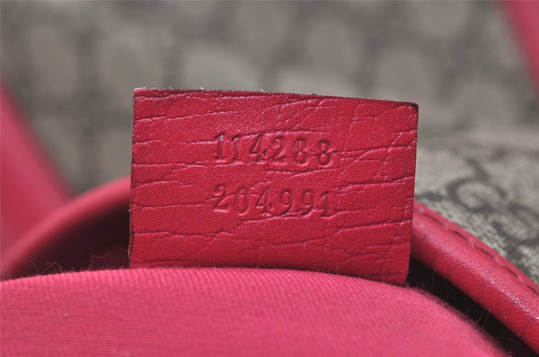 Authentic GUCCI Vintage Shoulder Tote Bag GG PVC Leather 114288 Brown 5664I