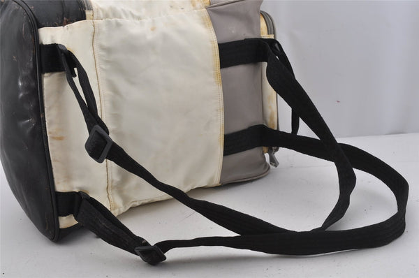 Authentic CHANEL Sports Line Nylon Leather CC Logo Backpack White Gray 5665J