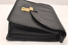 Authentic GUCCI Vintage Clutch Hand Bag Purse Leather Black 5665K