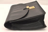 Authentic GUCCI Vintage Clutch Hand Bag Purse Leather Black 5665K