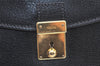 Authentic GUCCI Vintage Clutch Hand Bag Purse Leather Black 5665K