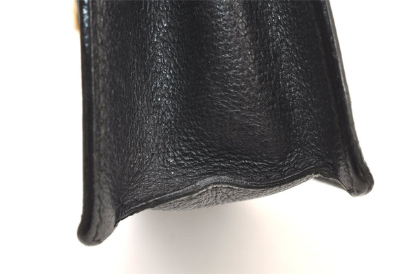 Authentic GUCCI Vintage Clutch Hand Bag Purse Leather Black 5665K